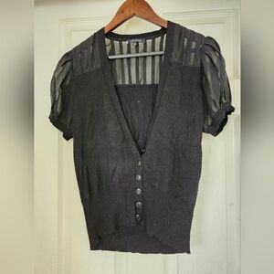 Anne Klein puff short sleeve cardigan S